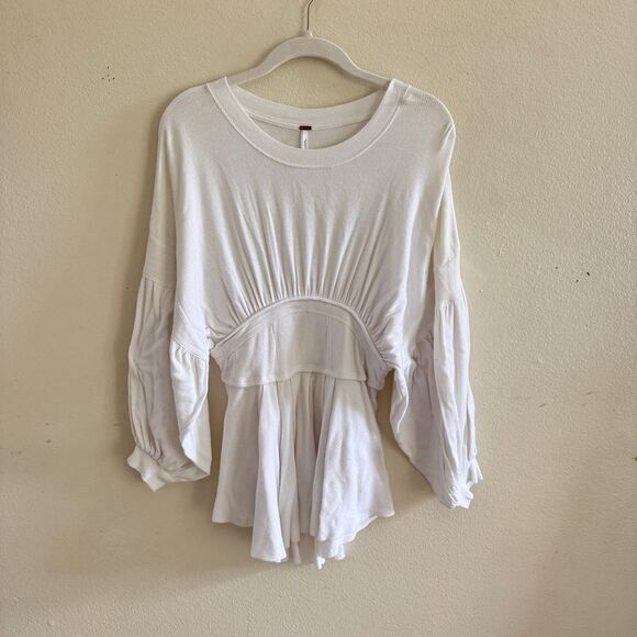 Free People Time Traveler White Long Sleeve Top XS - Picture 5 of 12